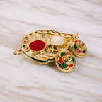 Kumkum Holder Elegant Mango Shape with Twin Compartments for Puja - Back View