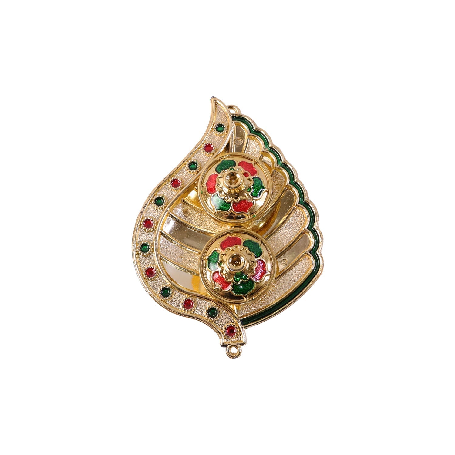 Kumkum Holder Elegant Mango Shape with Twin Compartments for Puja - Detail View 5