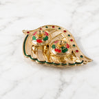 Kumkum Holder Elegant Mango Shape with Twin Compartments for Puja - Detail View 8