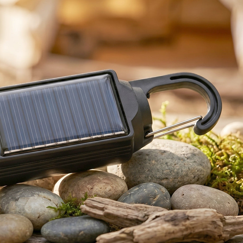 Solar Rechargeable Camping Lamp Eco-Friendly & Portable Lighting - Back View