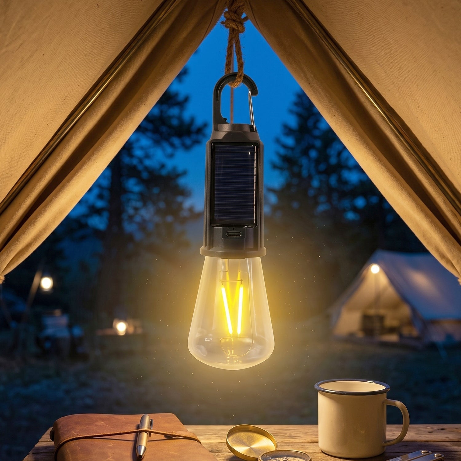 Solar Rechargeable Camping Lamp Eco-Friendly & Portable Lighting - Detail View 8