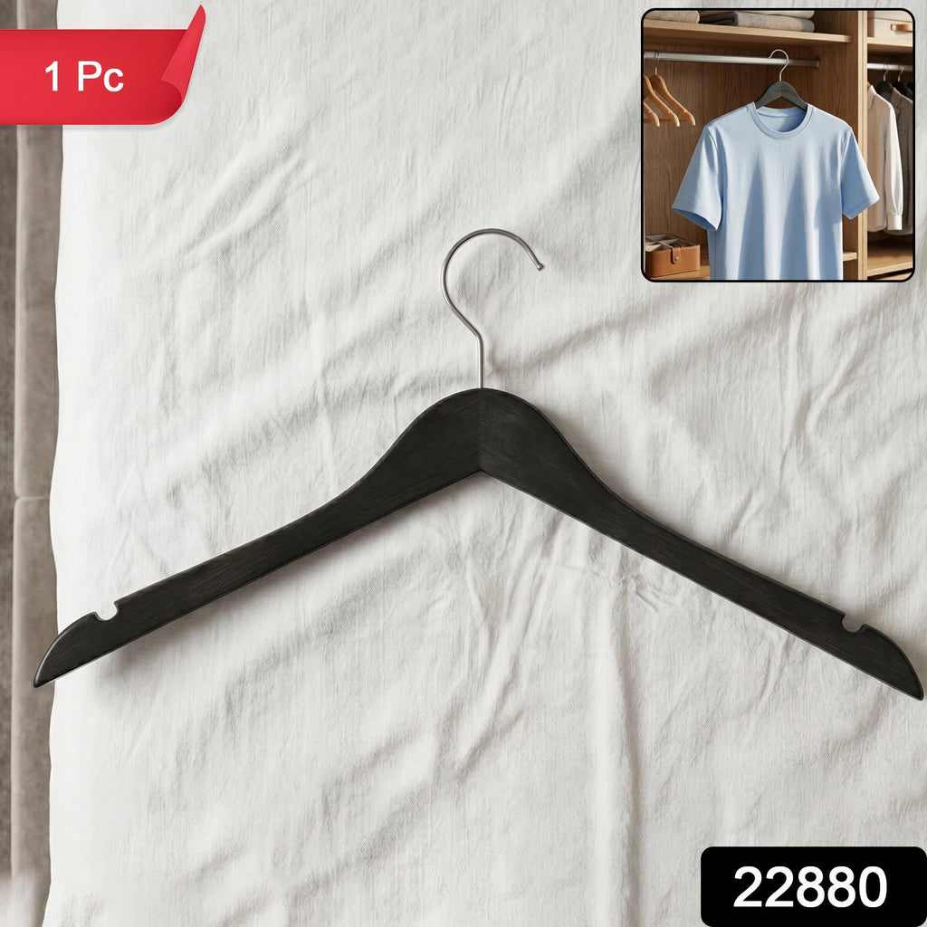 Premium Cloth Hanger Durable Non-Slip with Metal Hook for Wardrobe - Side View