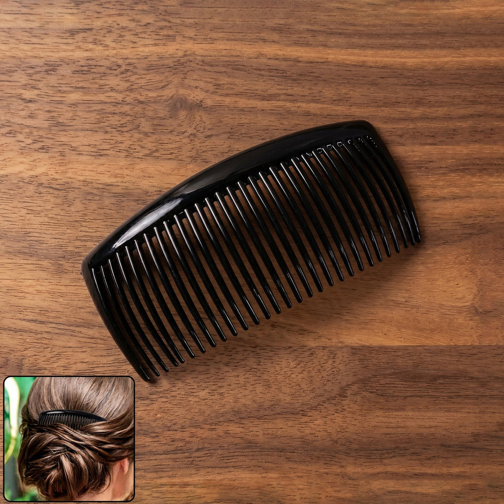 Plastic Hair Styling Side Comb Firm Grip for Updos & Buns - Front View