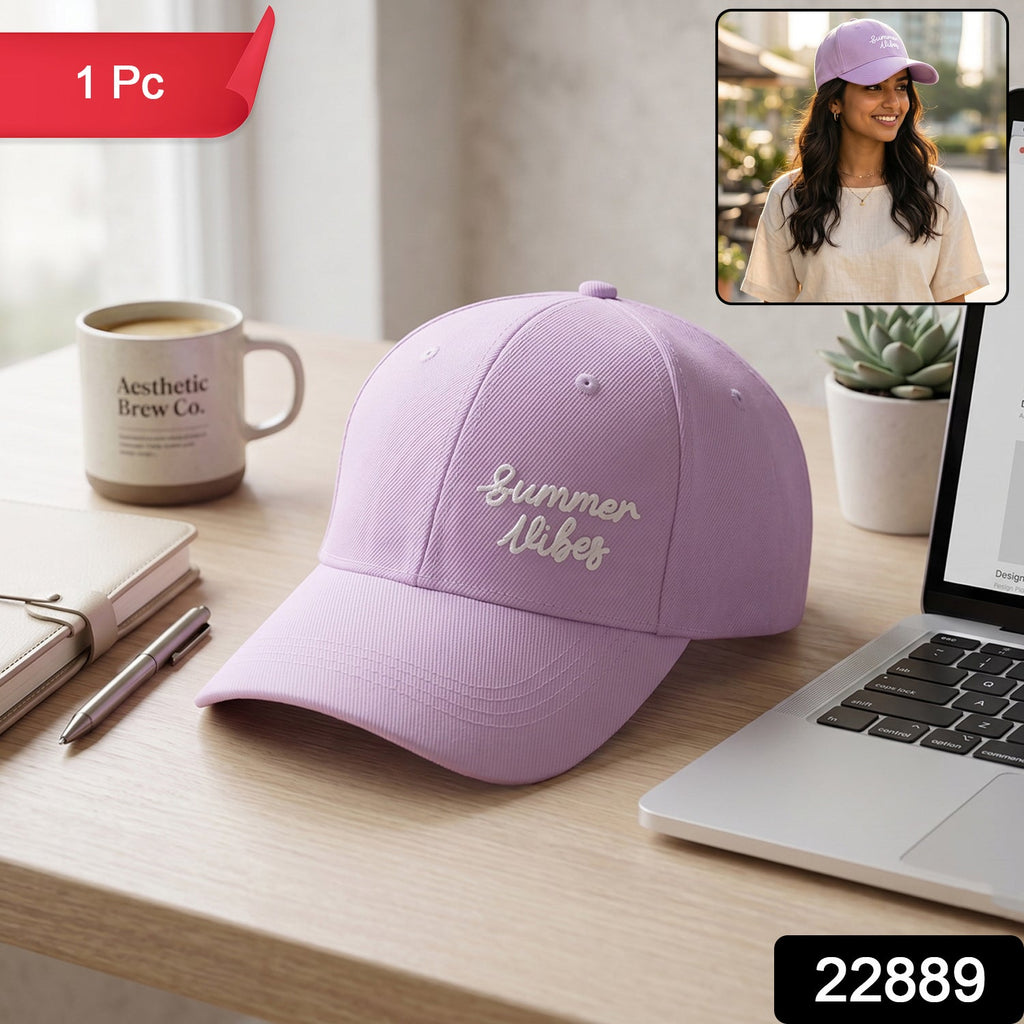 Summer Vibes Embroidered Baseball Cap Stylish Sun Protection - Side View