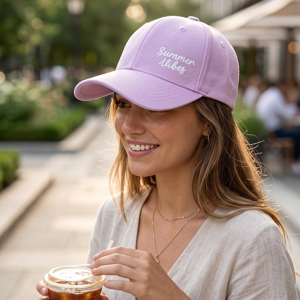 Summer Vibes Embroidered Baseball Cap Stylish Sun Protection - Front View