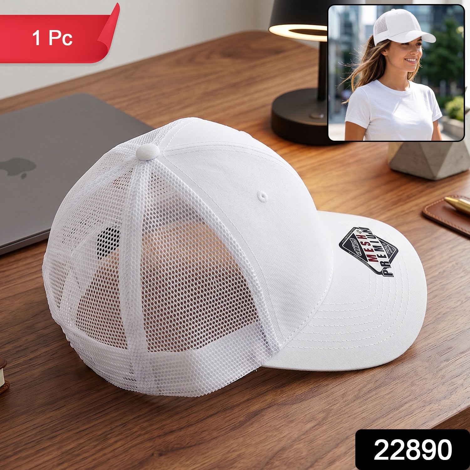 Breathable Mesh Trucker Cap Unisex Fashion for Outdoors & Casuals - Side View