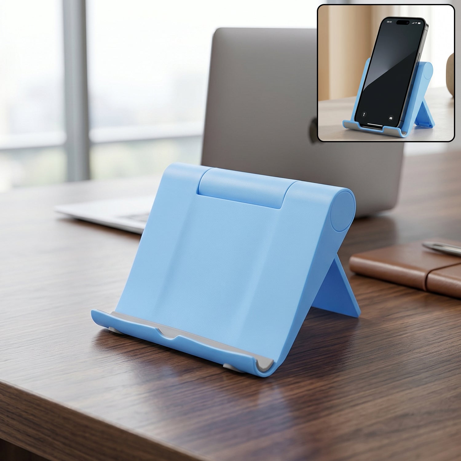 ALVENZA Mobile Phone Stand – Adjustable, Foldable & Portable for Desk Use
