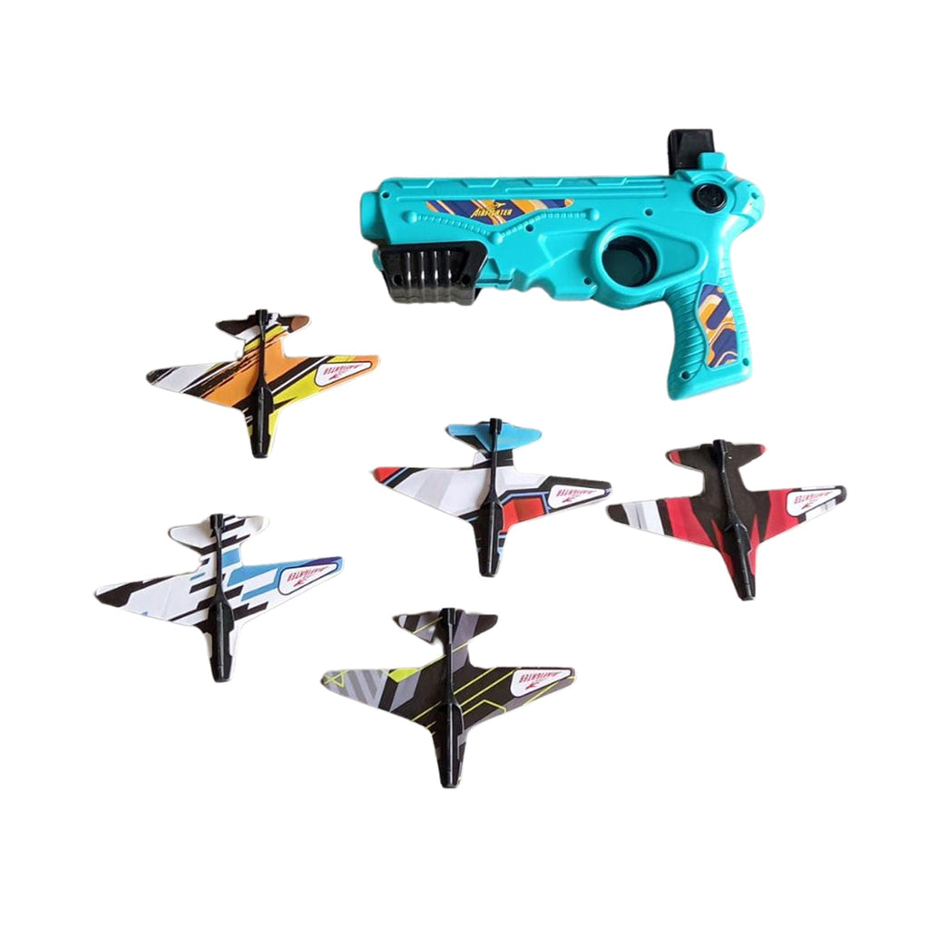 ALVENZA Airplane Launcher Toy – 5 Foam Planes & Gun | Play & Move