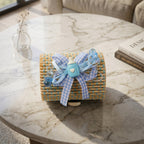 Mini Bamboo Gift Box Elegant Favor & Treat Container - Front View