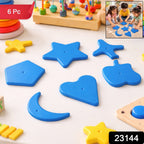 Kids Learning Shape Puzzle Toy 6 Piece Educational Blocks for Toddlers