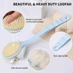 Long Handle Shower Brush Gentle Exfoliation for Deep Clean - Front View