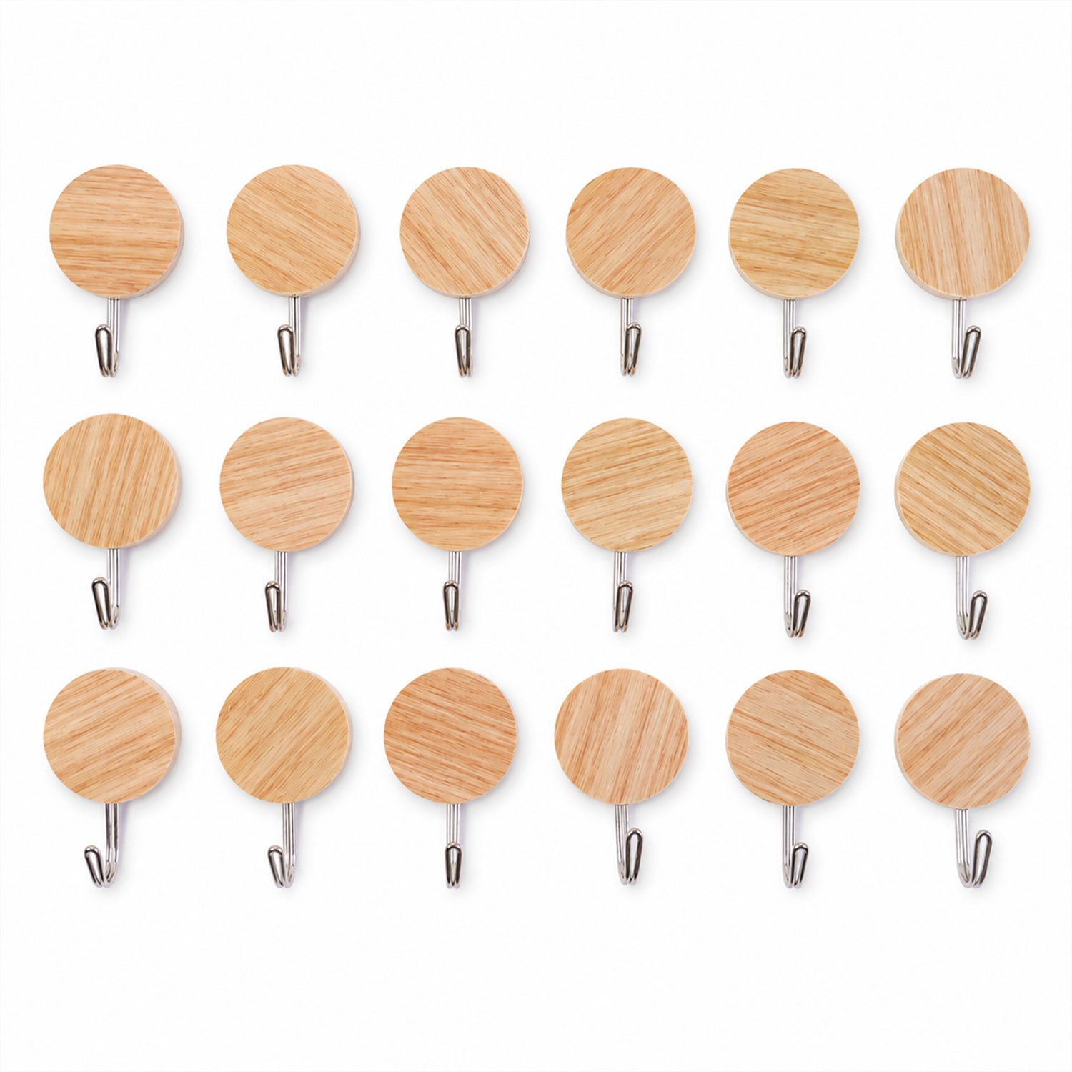 Self-Adhesive Wall Hooks No Drill, Stylish Wooden Finish - Detail View 5