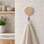 Self-Adhesive Wall Hooks No Drill, Stylish Wooden Finish - Detail View 7