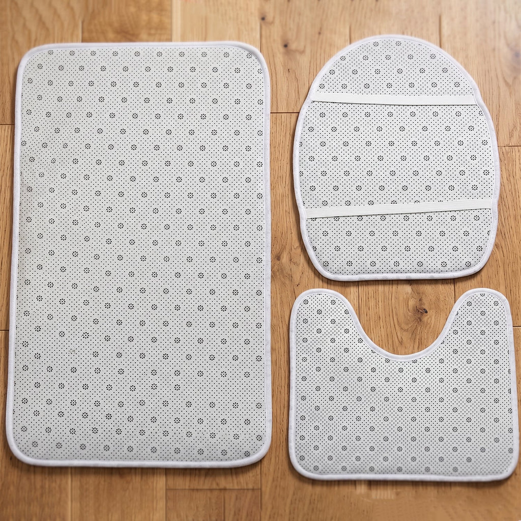 3 in 1 Bathroom Mat Set Complete Floor Coverage & Non-Slip Design - Detail View 7