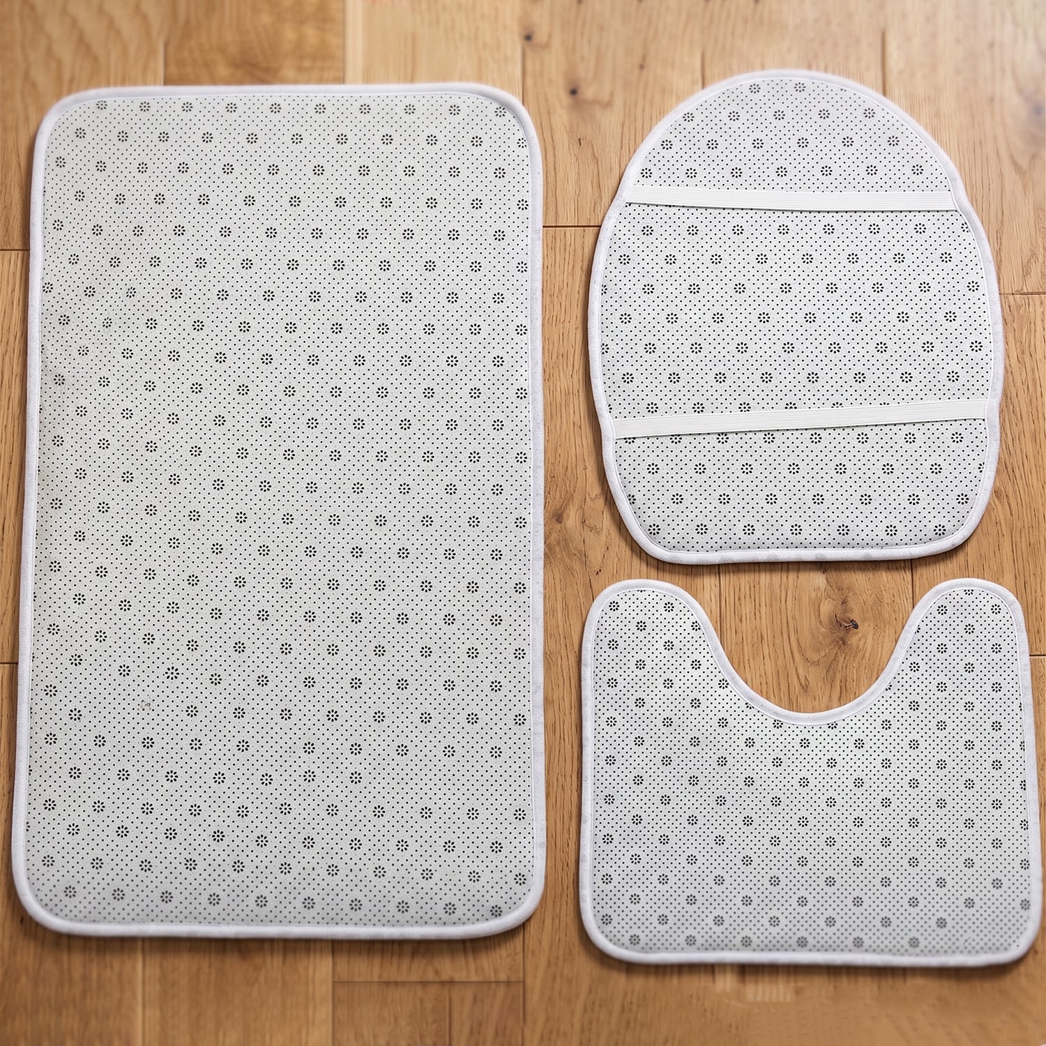 3 in 1 Bathroom Mat Set Complete Floor Coverage & Non-Slip Design - Detail View 7