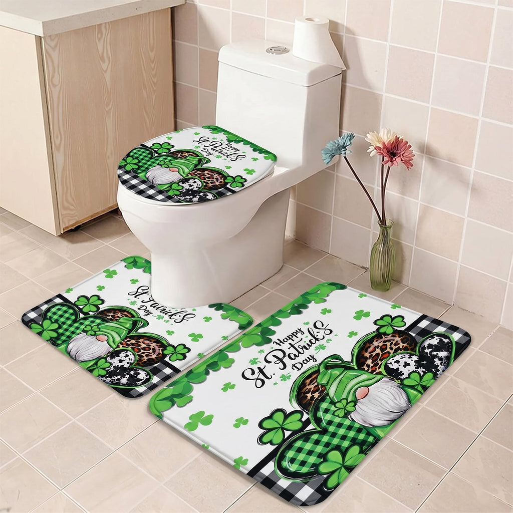 3 in 1 Bathroom Mat Set Complete Floor Coverage & Non-Slip Design - Front View
