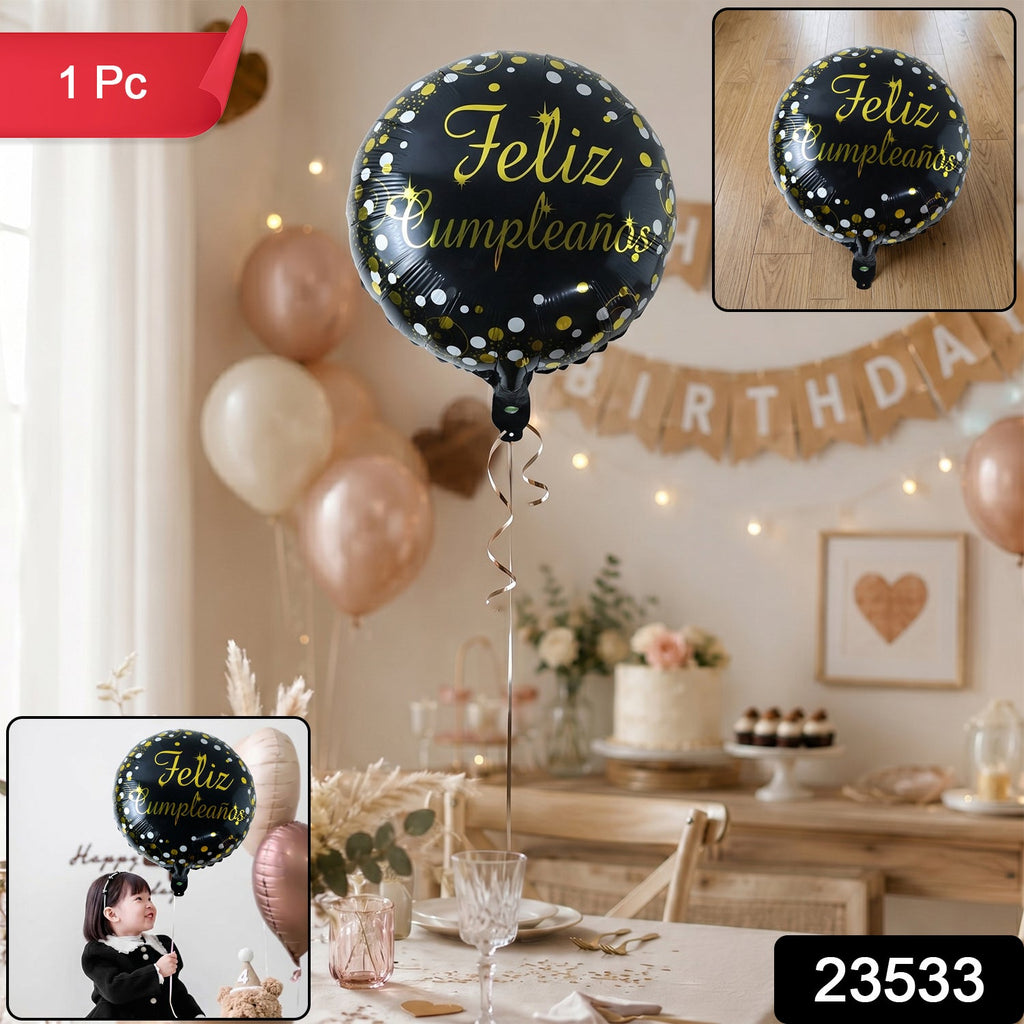 Feliz Cumpleanos Foil Balloon Bright Party Decor for Birthdays - Side View