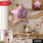 Star Marble Foil Balloon Bright Party Decor for Celebrations - Side View