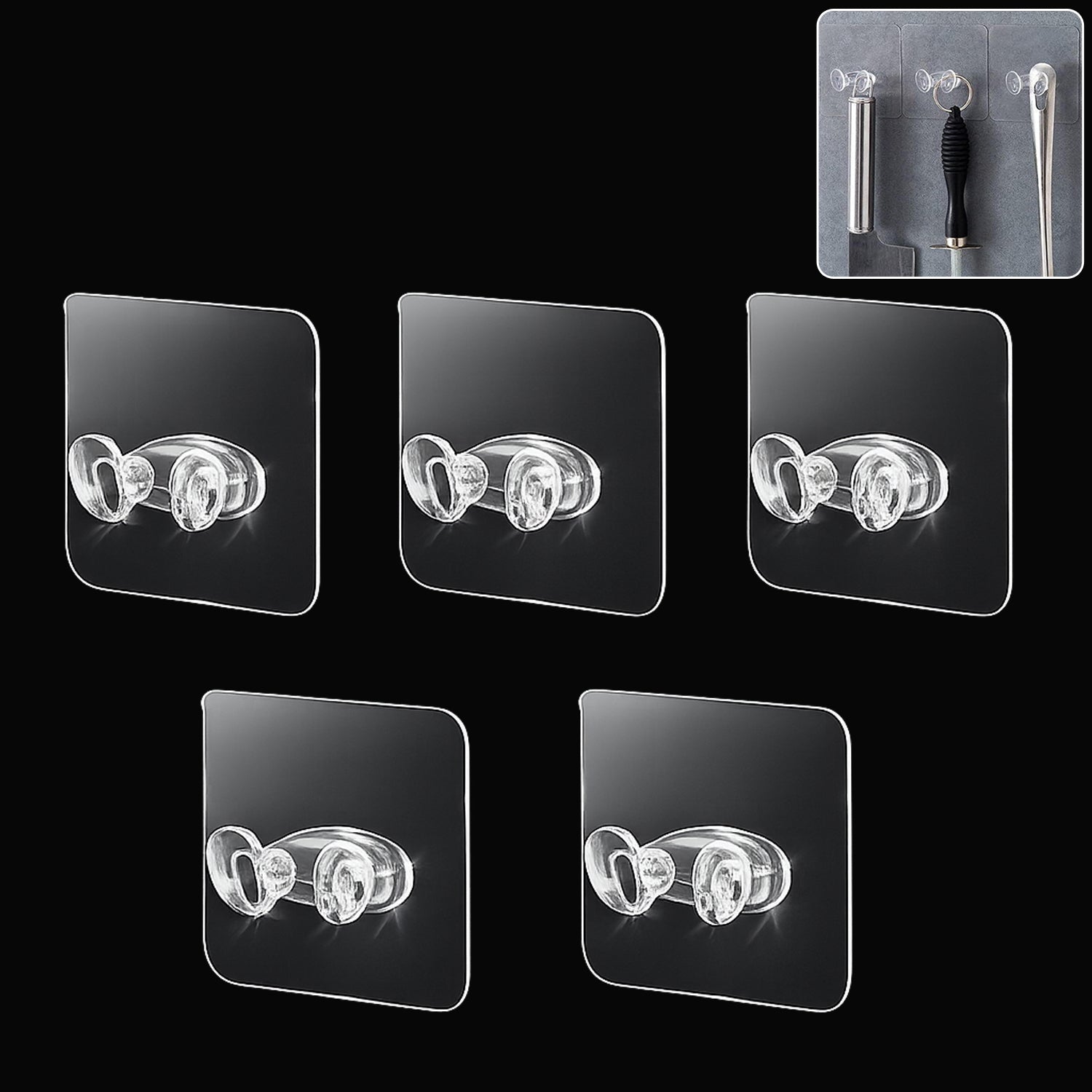 Adhesive Wall Hooks Strong Hold & No Damage Walls