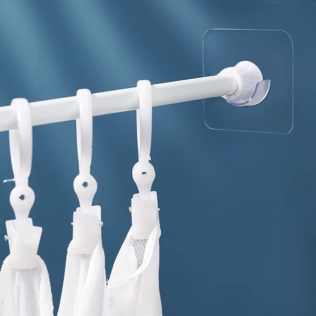 Invisible Self Adhesive Curtain Rod Holder Damage-Free & Reusable - Front View