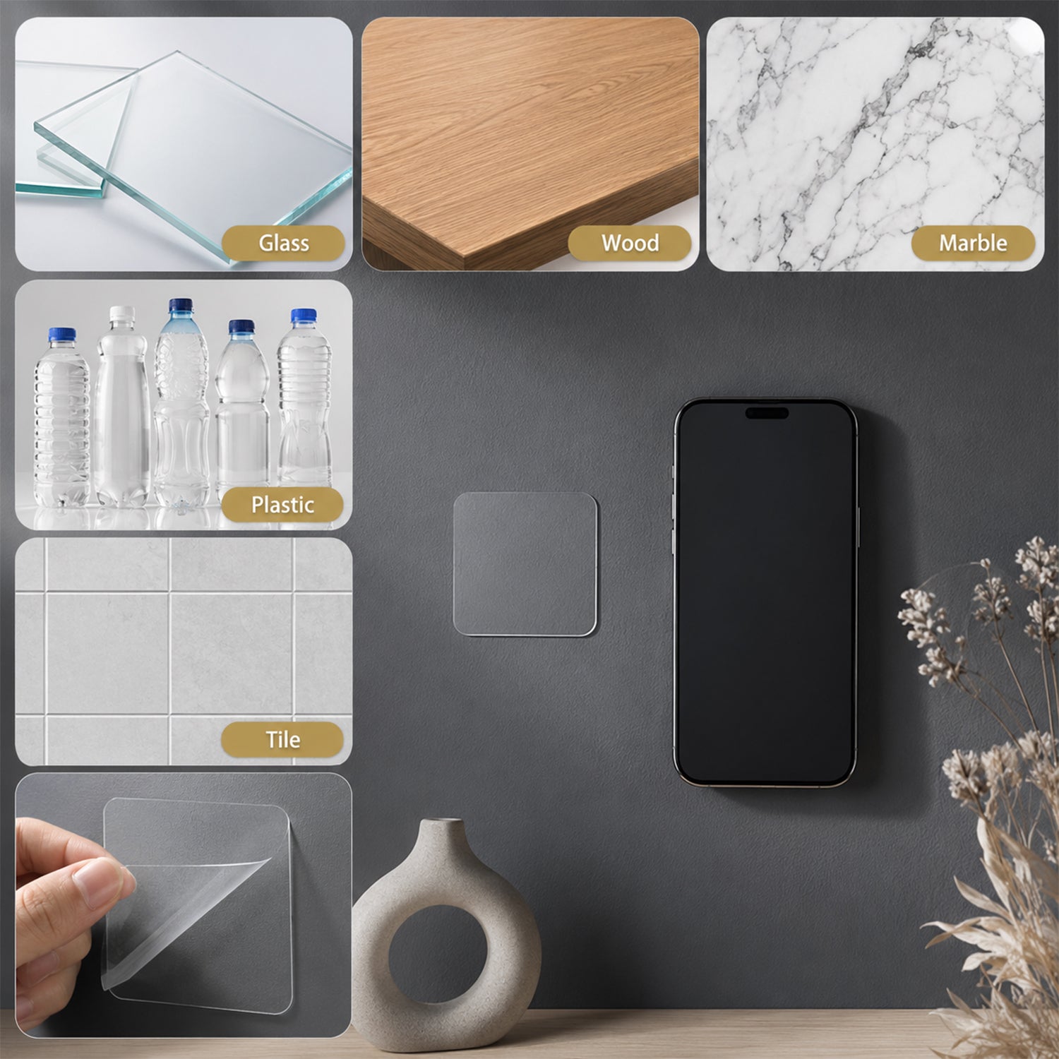 Reusable Nano Adhesive Gel Pad Strong & Washable Surface Holder - Detail View 7