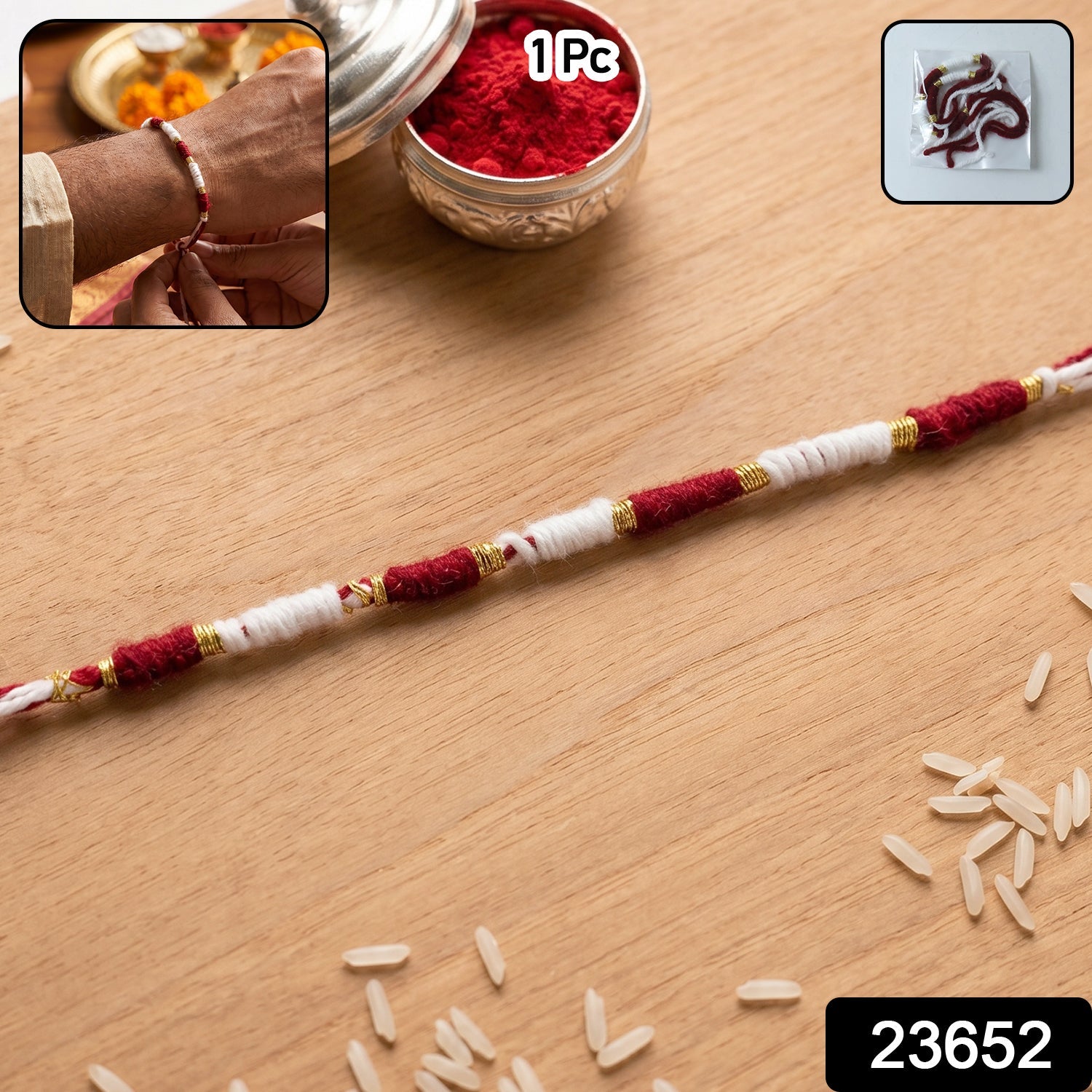 Traditional Pearl Beaded Rakhi Elegant Festive Design for Raksha Bandhan