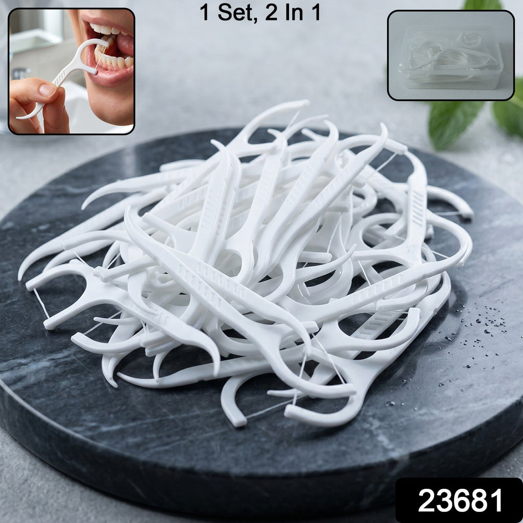 2-in-1 Dental Floss & Toothpick Sticks - Portable & Hygienic - Side View