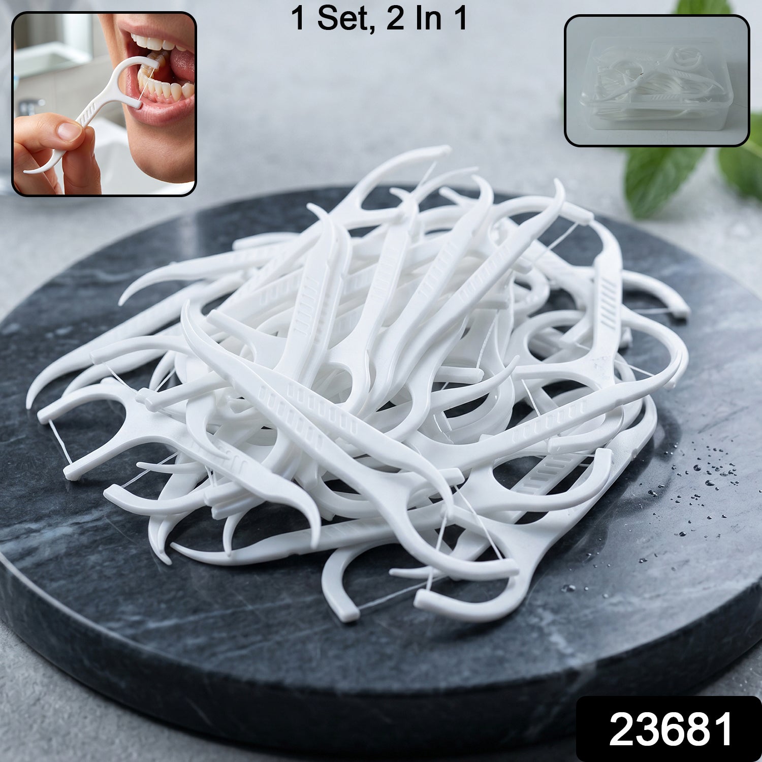 2-in-1 Dental Floss & Toothpick Sticks - Portable & Hygienic - Side View