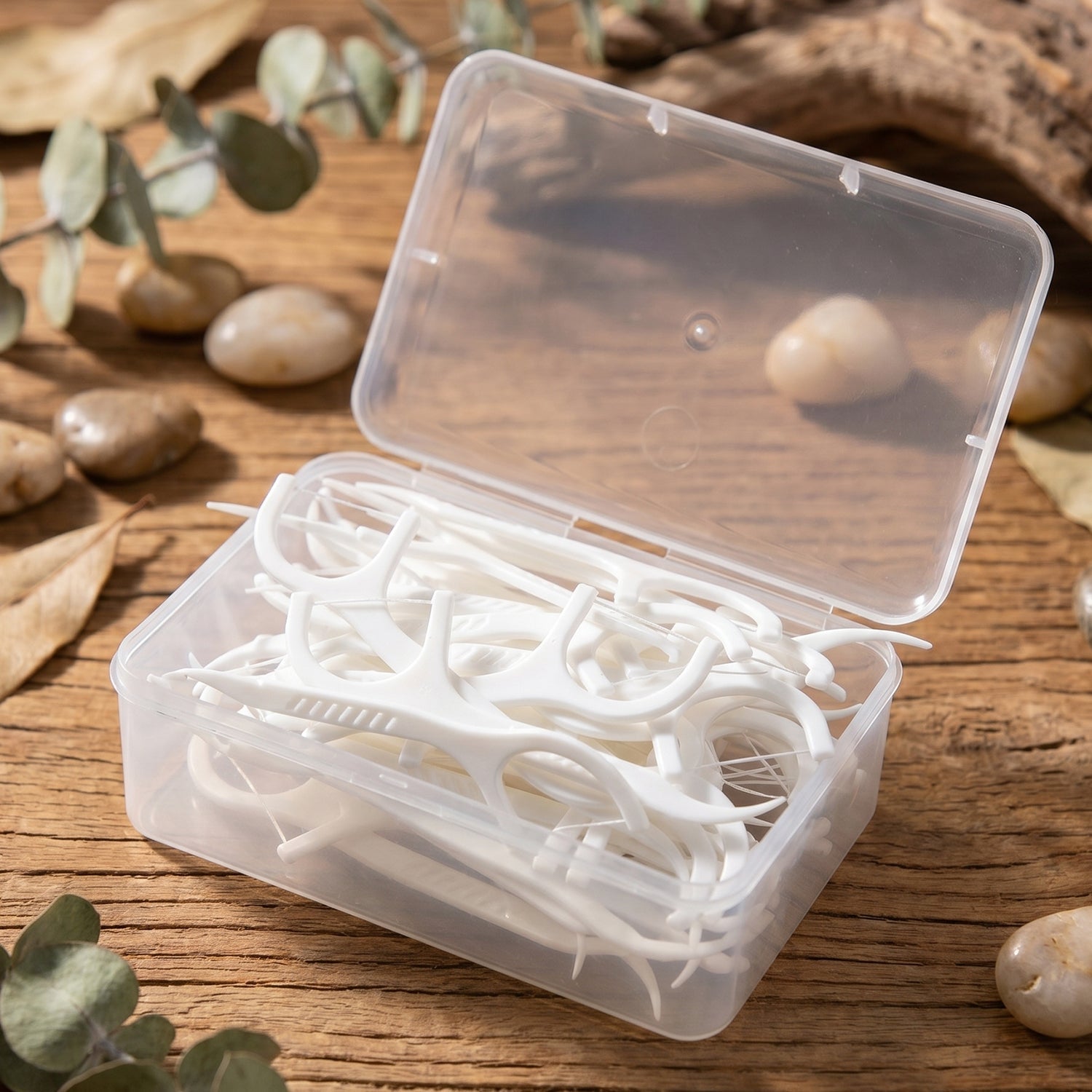 2-in-1 Dental Floss & Toothpick Sticks - Portable & Hygienic - Back View