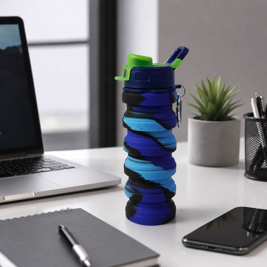 Sili Fold Collapsible Silicone Water Bottle – Leakproof & Portable