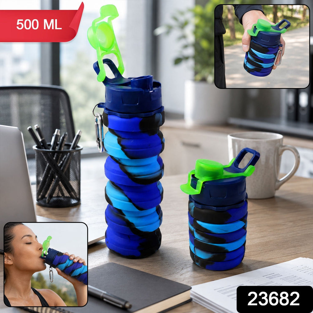 Sili Fold Collapsible Silicone Water Bottle Leakproof & Portable - Side View