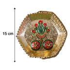 Golden Kumkum Kankavati Basket Elegant Ritual Organizer - Detail View 6