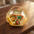 Golden Kumkum Kankavati Basket Elegant Ritual Organizer - Detail View 8