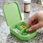 Pill Organizer Box 3 Compartments for Easy Medication Management - Back View