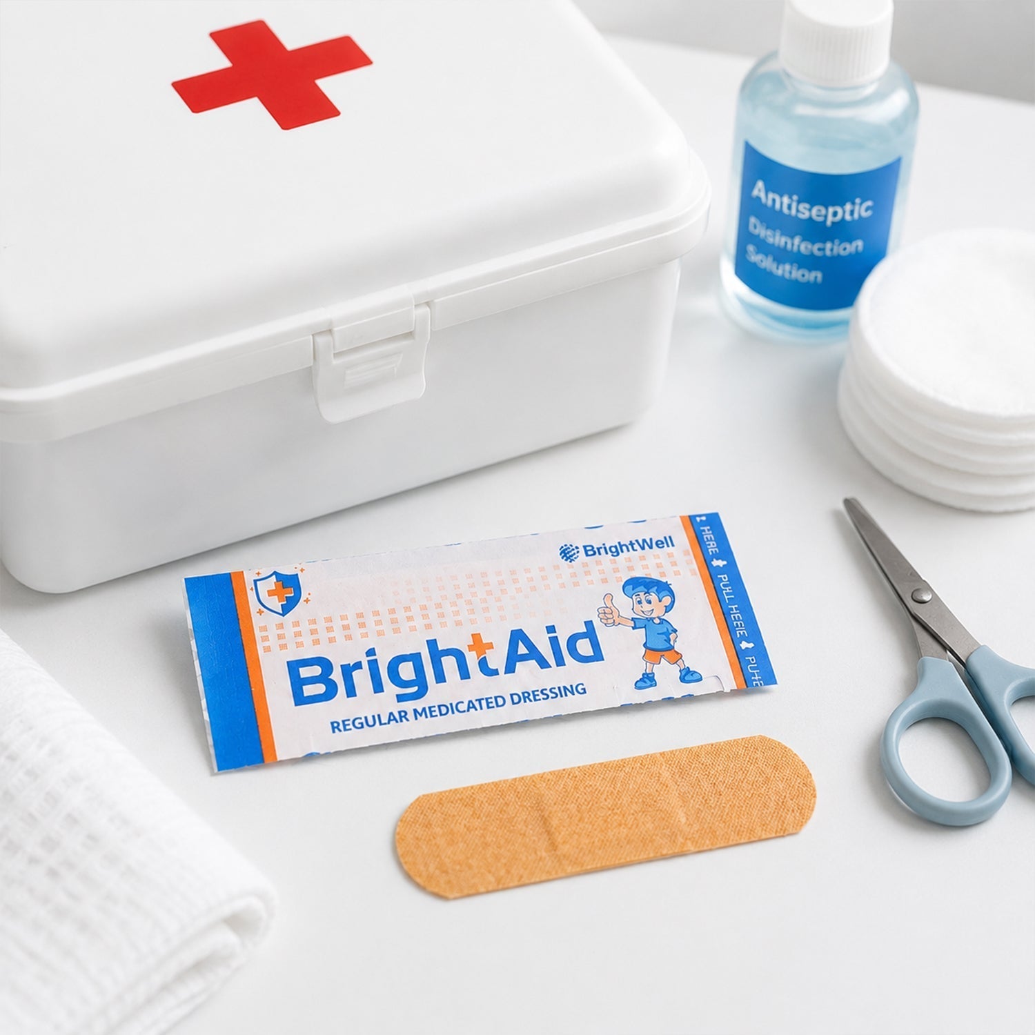 Adhesive Bandages Medicated Sterile Sheets for Minor Wounds - Front View