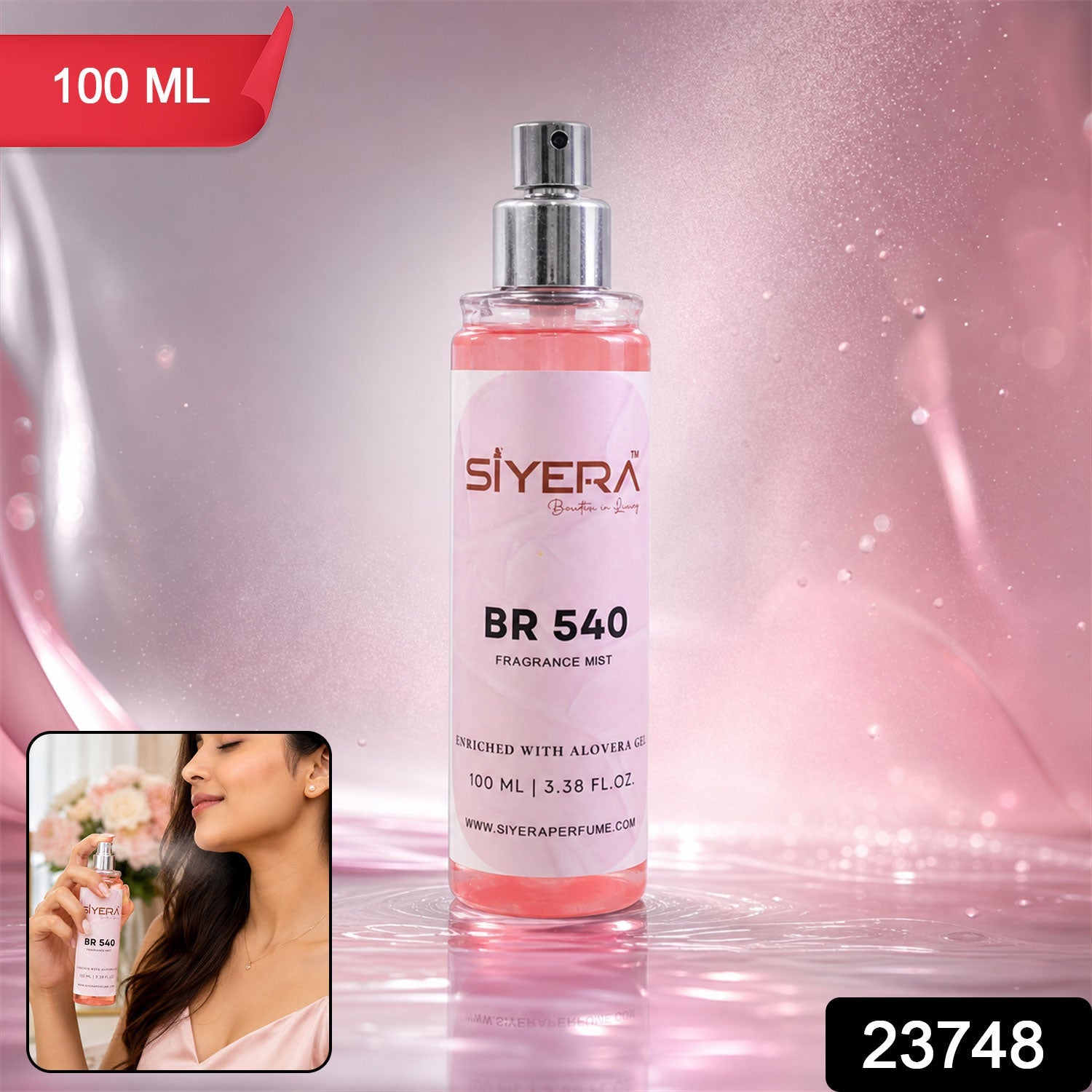 Fragrance Mist Body Spray Enriched with Aloe Vera for Long-Lasting Freshness - Side View