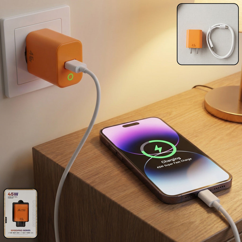 ALVENZA 45W Super Fast Wall Charger – Quick Charging for Smartphones & Tablets