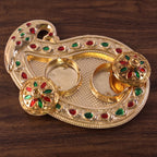 Golden Kumkum Kankavati Holder Elegant Pooja Organiser - Detail View 7