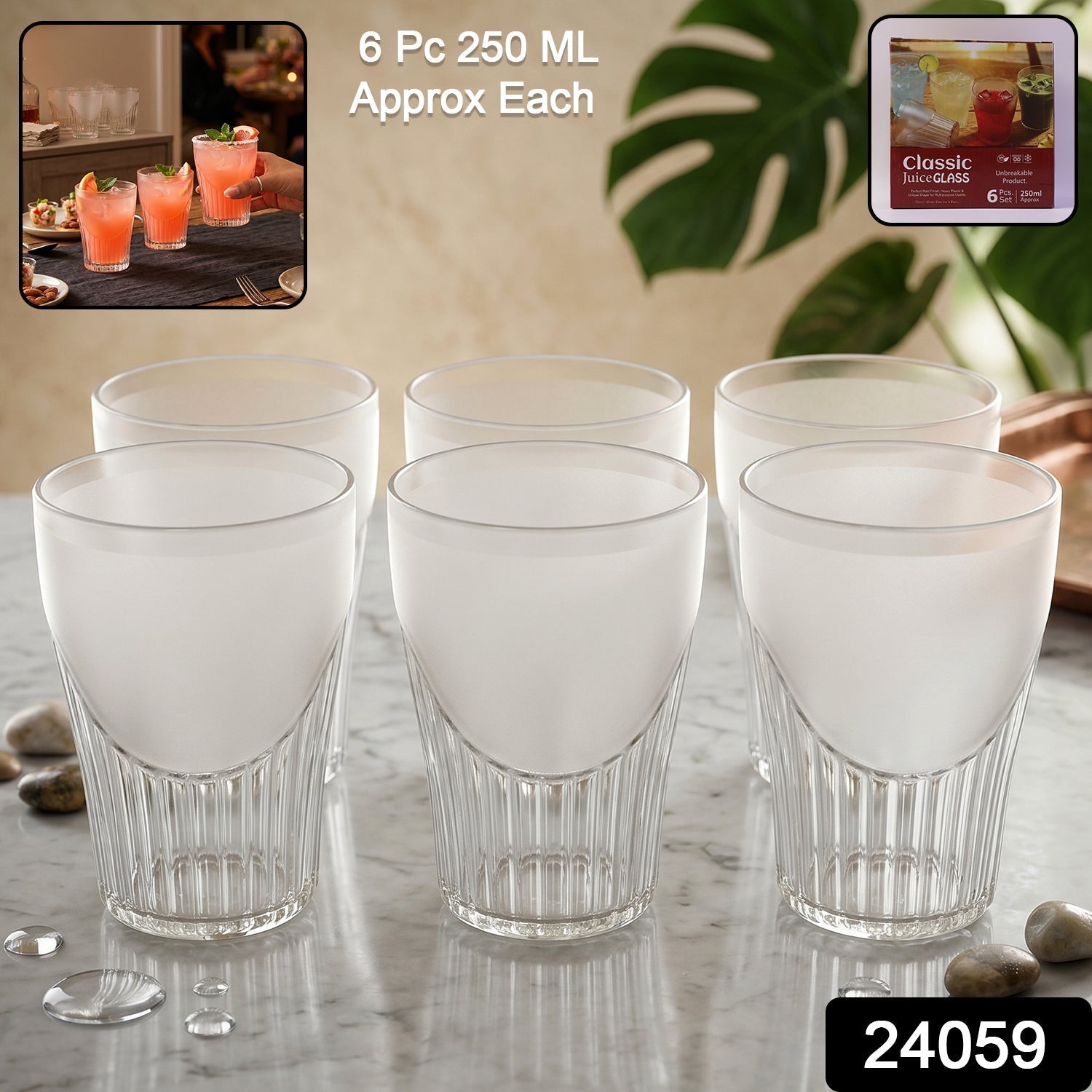 Unbreakable Plastic Juice Glass Set Safe & Stylish Drinkware for Home - Side View