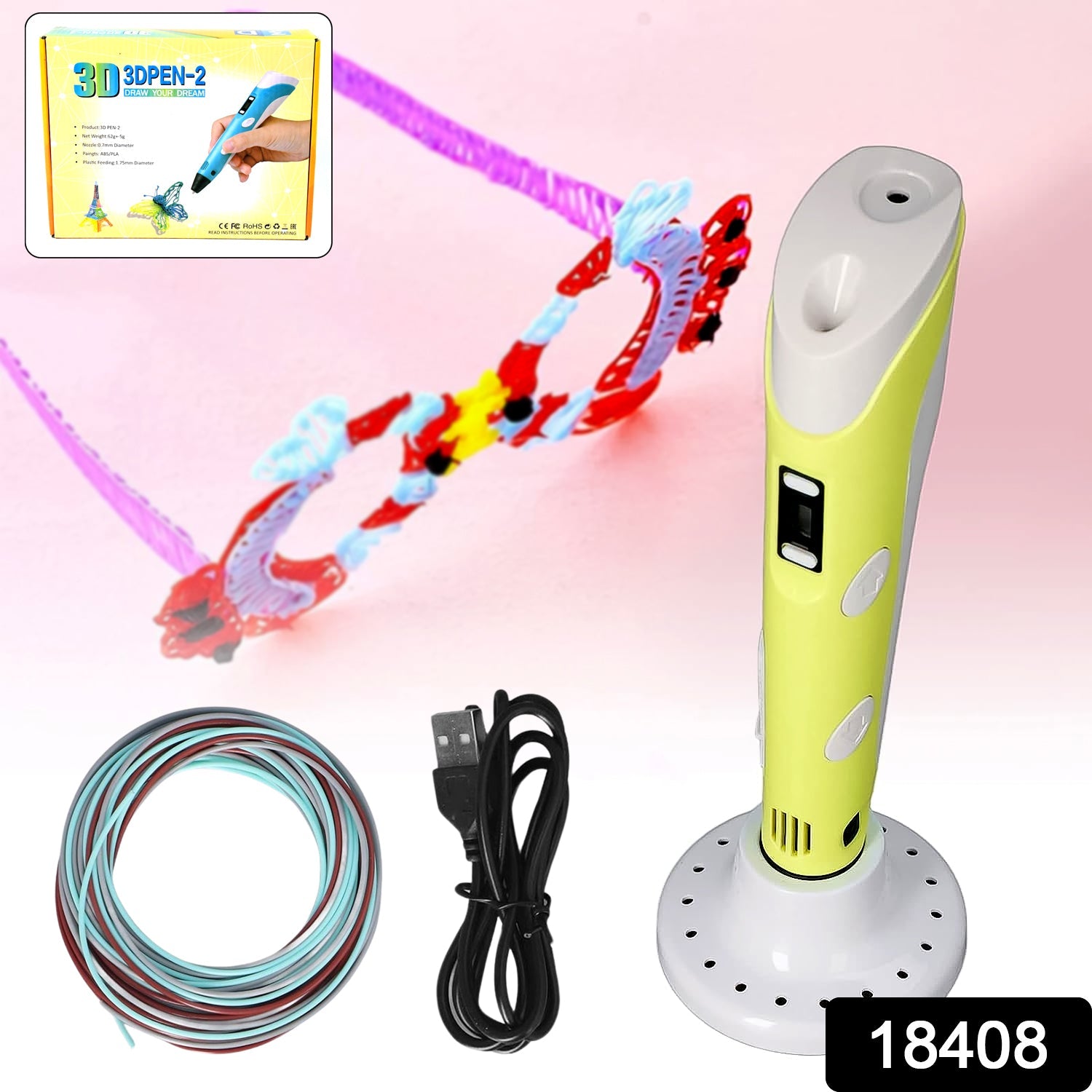 3D Printing Pen Easy Drawing Tool for Kids & Adults | Mind Craze - Side View
