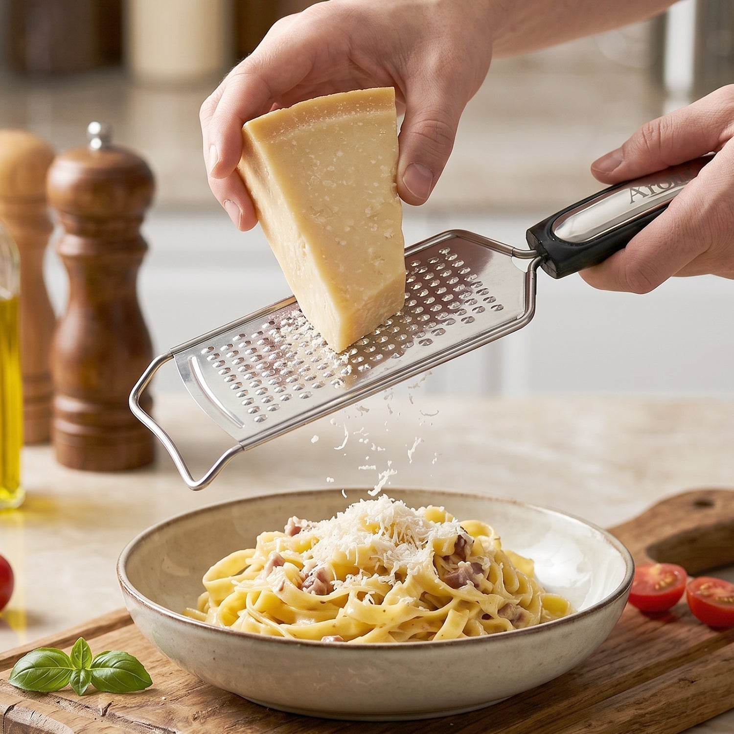 Stainless Steel Cheese Grater Compact & Easy to Store for Kitchen Use - Back View