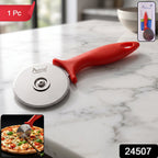 Stainless Steel Pizza Cutter Sharp Slicer with Comfortable Handle - Side View