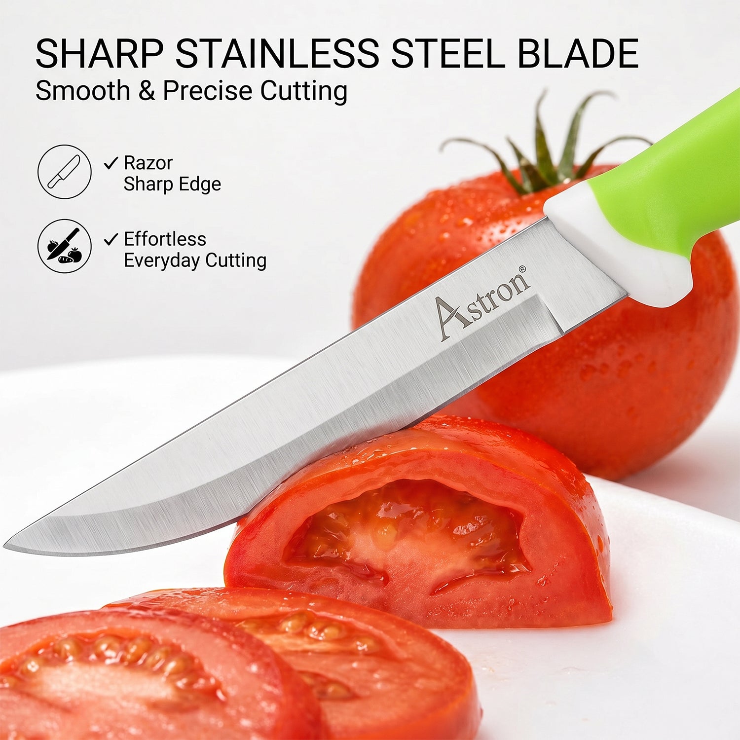 Kitchen Utility Knife Sharp Stainless Steel Blade & Ergonomic Handle - Detail View 7