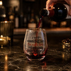 Printed Quote Stemless Glass Tumbler - Fun & Elegant Drinkware - Front View