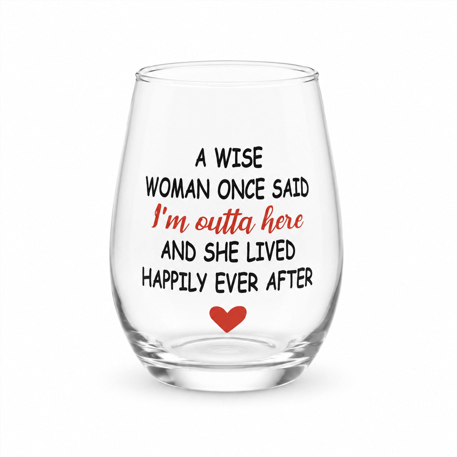 Printed Quote Stemless Glass Tumbler - Fun & Elegant Drinkware - Detail View 5