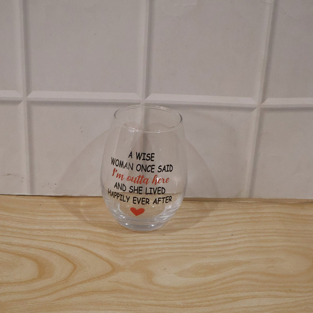 Printed Quote Stemless Glass Tumbler - Fun & Elegant Drinkware - Detail View 6