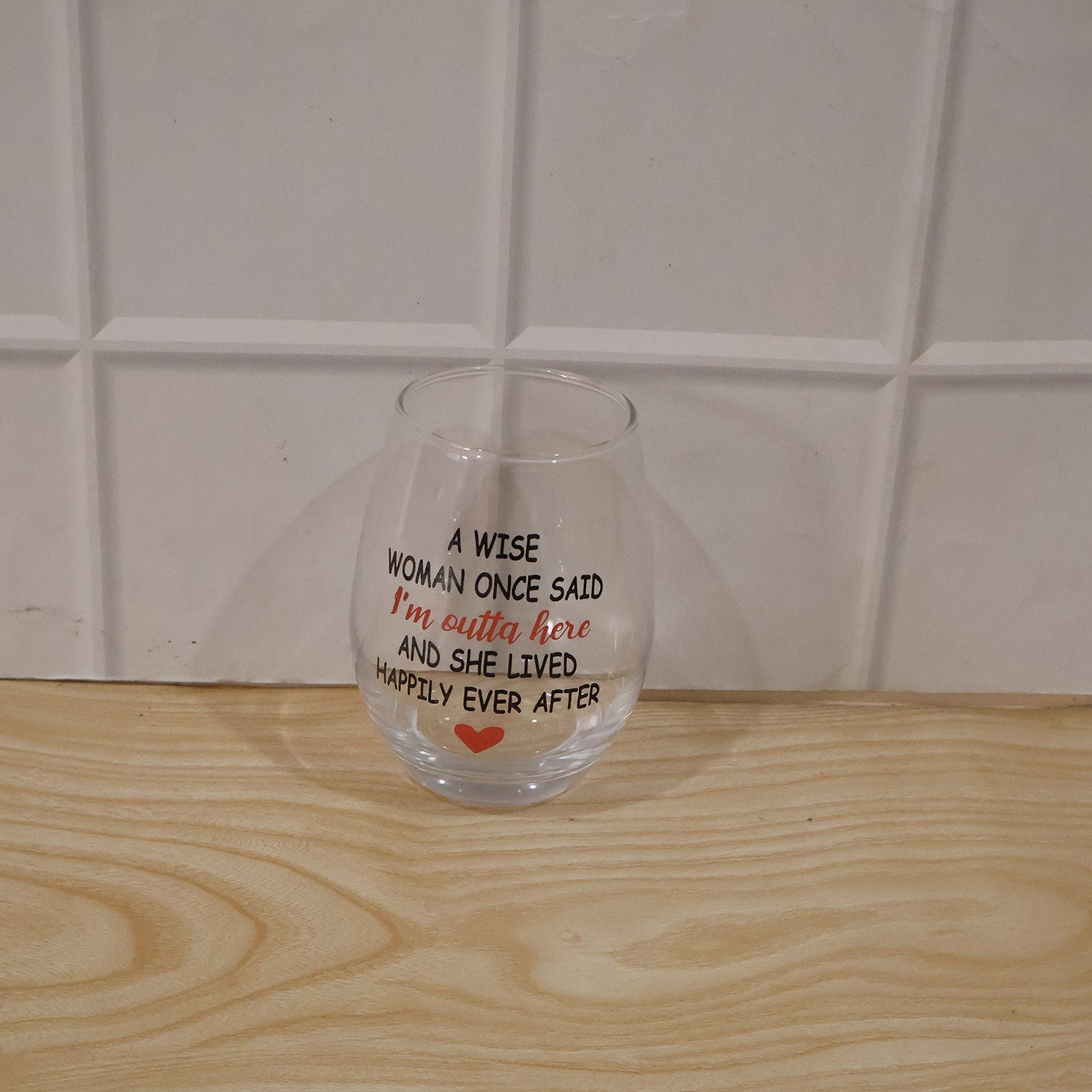 Printed Quote Stemless Glass Tumbler - Fun & Elegant Drinkware - Detail View 6