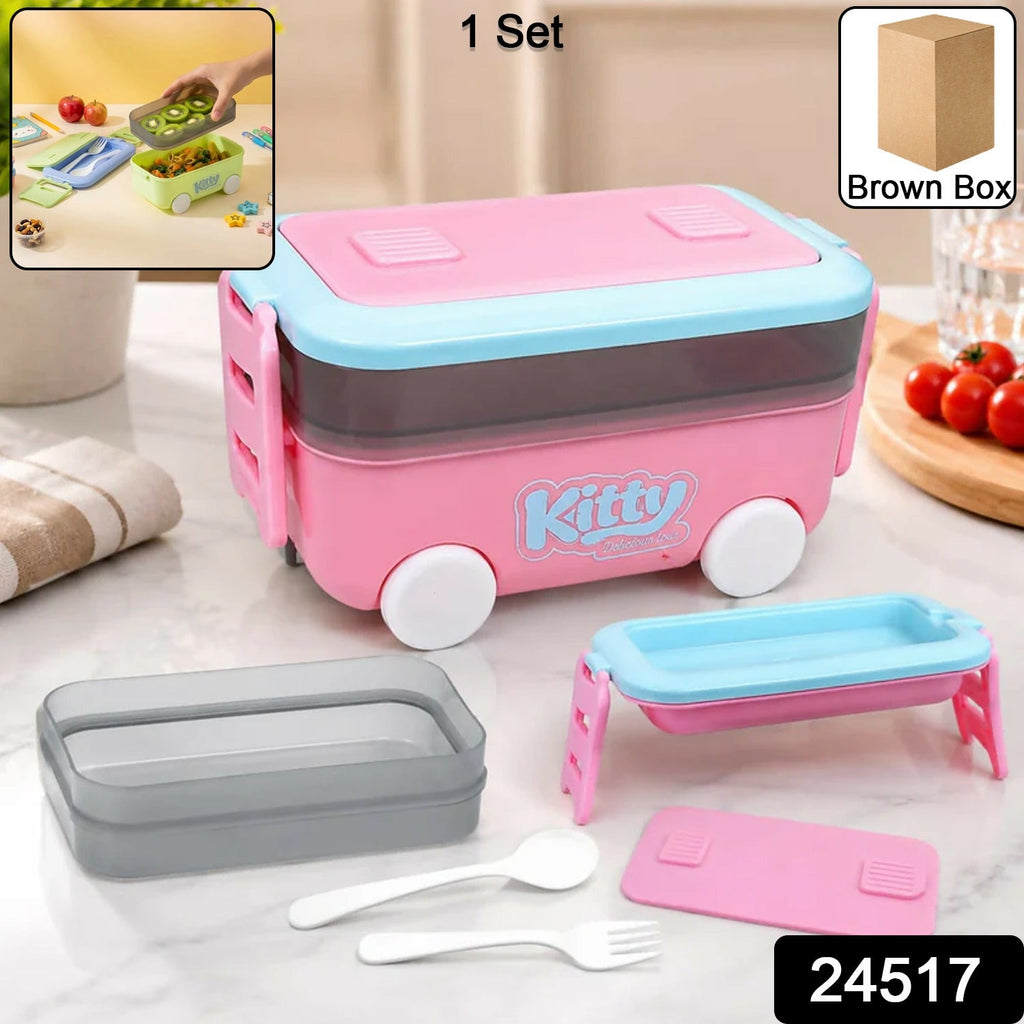 Kids Car Shape Lunch Box with Wheels Fun and Leakproof Design - Side View