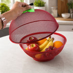 Apple Shaped Metal Net Fruit Basket Stylish Kitchen Storage - Front View