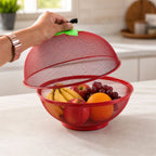Apple Shaped Metal Net Fruit Basket Stylish Kitchen Storage - Back View